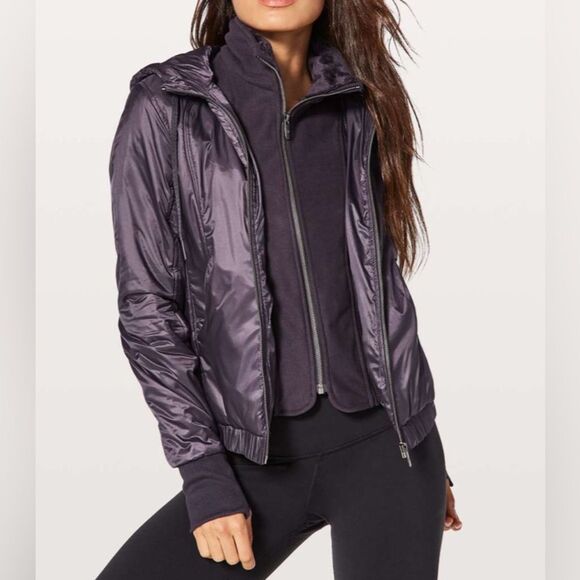 Lululemon women’s size 6 small boysenberry purple Scuba Glyde Hoodie jacket - Picture 1 of 12